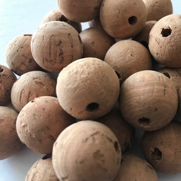 Solid cork ball with center hole